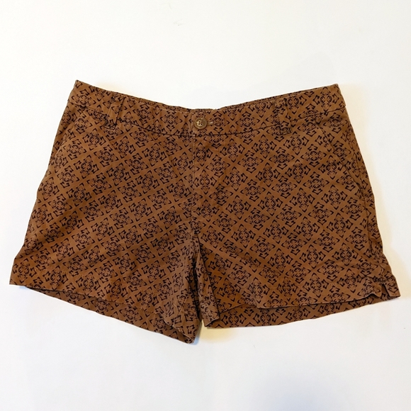 Patagonia Pants - Patagonia Tan Cotton Shorts Brown Geometric Print